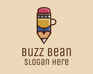 Pencil Coffee Cup  logo design