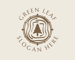 Brown Clock Tree  logo design