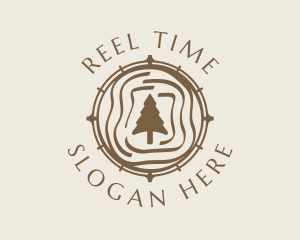 Brown Clock Tree  logo design