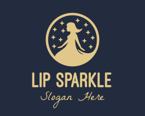 Sparkling Woman Silhouette  logo design