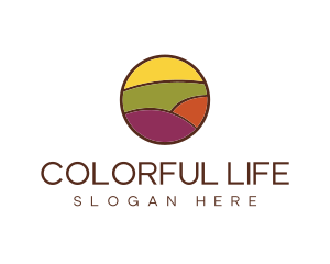 Colorful Field Landscape logo design