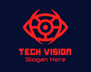 Red Tech Eye  logo design