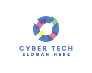 Tech Cyber Symbol logo