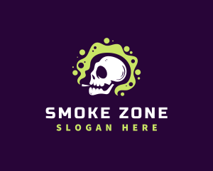 Skull Smoke Cigarette logo design