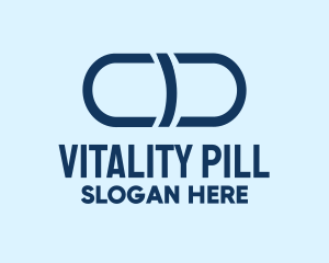 Blue Capsule Medicine logo design