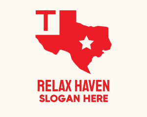 Red Texas State Map logo