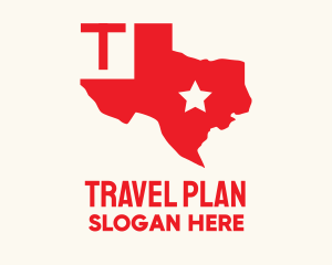 Red Texas State Map logo