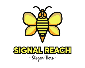 Yellow Wasp Outline logo design