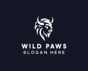 Wild Bison Animal  logo design