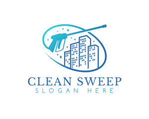 Gradient Building Cleaning logo design