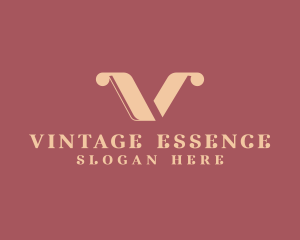 Vintage Feminine Letter V logo