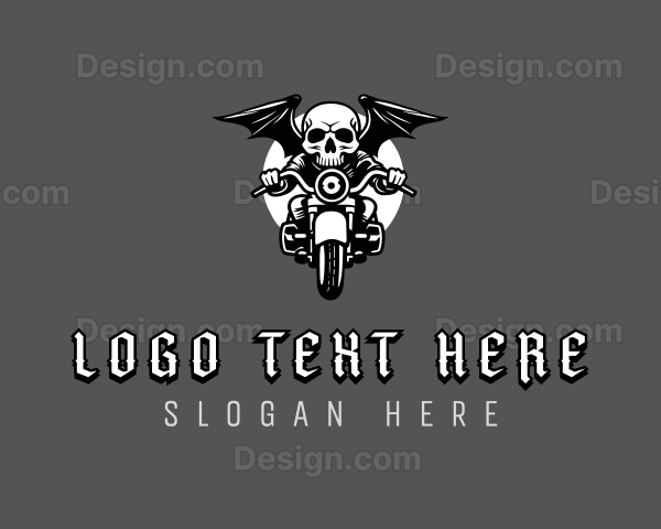 Skull Biker Wings Logo