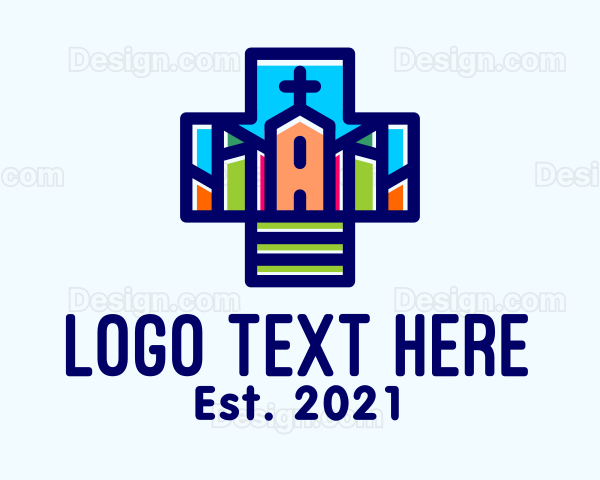 Multicolor Catholic Church Logo