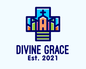 Multicolor Catholic Church  logo design