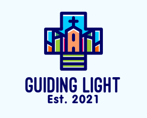 Multicolor Catholic Church  logo design