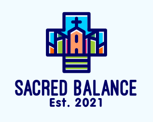 Multicolor Catholic Church  logo design