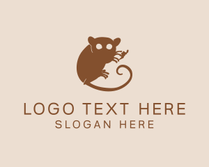 Brown Tarsier Silhouette Logo