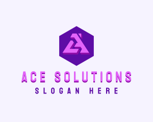 Tech Software Hexagon Letter A logo design