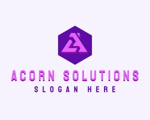 Tech Software Hexagon Letter A logo design