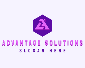 Tech Software Hexagon Letter A logo design