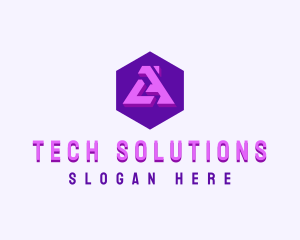 Tech Software Hexagon Letter A logo