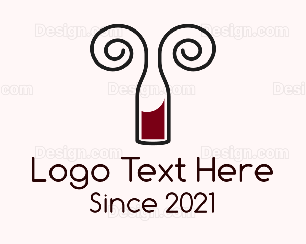 Swirly Wine Bottle Logo