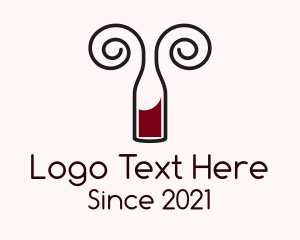 Swirly Wine Bottle  logo