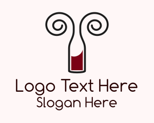 Swirly Wine Bottle  Logo