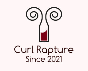 Swirly Wine Bottle  logo