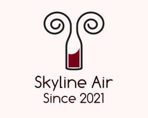 Swirly Wine Bottle  logo