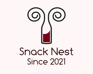 Swirly Wine Bottle  logo design