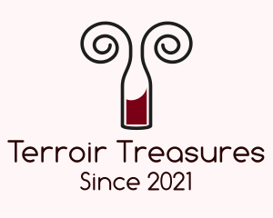 Swirly Wine Bottle  logo