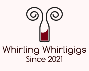 Swirly Wine Bottle  logo