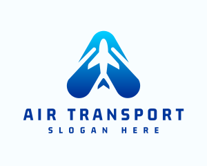 Airplane Aviation Letter A logo design