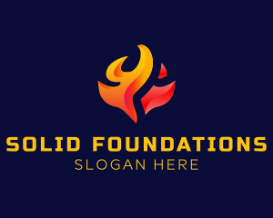 Gradient Fire Flame logo
