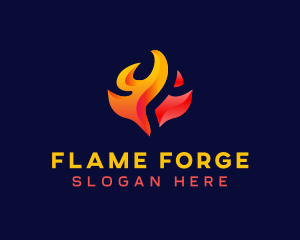 Gradient Fire Flame logo design