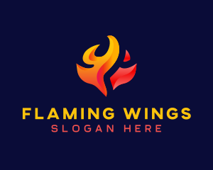 Gradient Fire Flame logo design