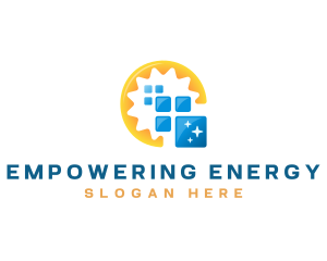 Solar Panel Energy Renewable logo design