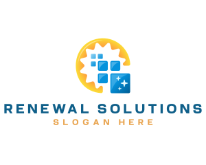 Solar Panel Energy Renewable logo design