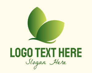 Organic Leaf Butterfly logo