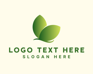 Organic Leaf Butterfly logo