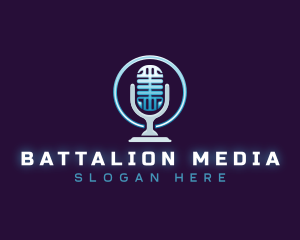 Podcast Media Microphone logo design