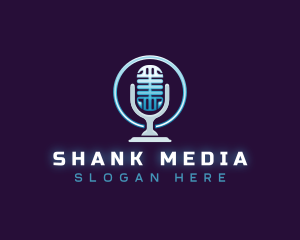 Podcast Media Microphone logo design