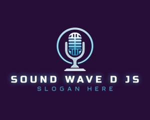 Podcast Media Microphone logo design