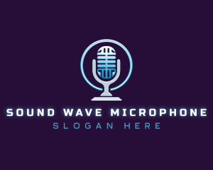 Podcast Media Microphone logo design