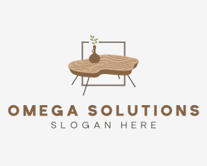 Wood Table Furniture Logo