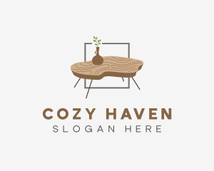 Wood Table Furniture logo design