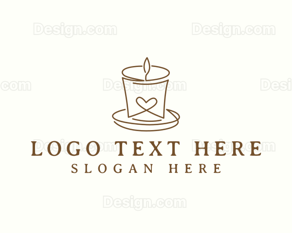 Heart Candle Light Logo