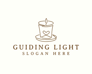 Heart Candle Light logo design