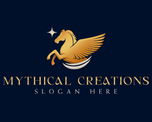 Pegasus Horse Wing logo design